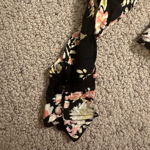 Free People Hilary Top Black Floral Boho Summer Print - Picture 5 of 8